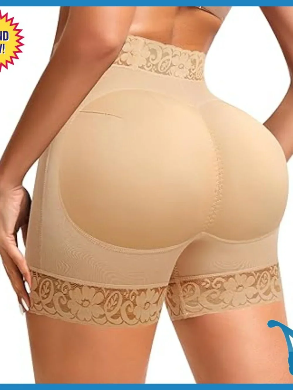 Butt Lifting Shapewear Shorts with Removable Pads Tummy Control 3X-Large